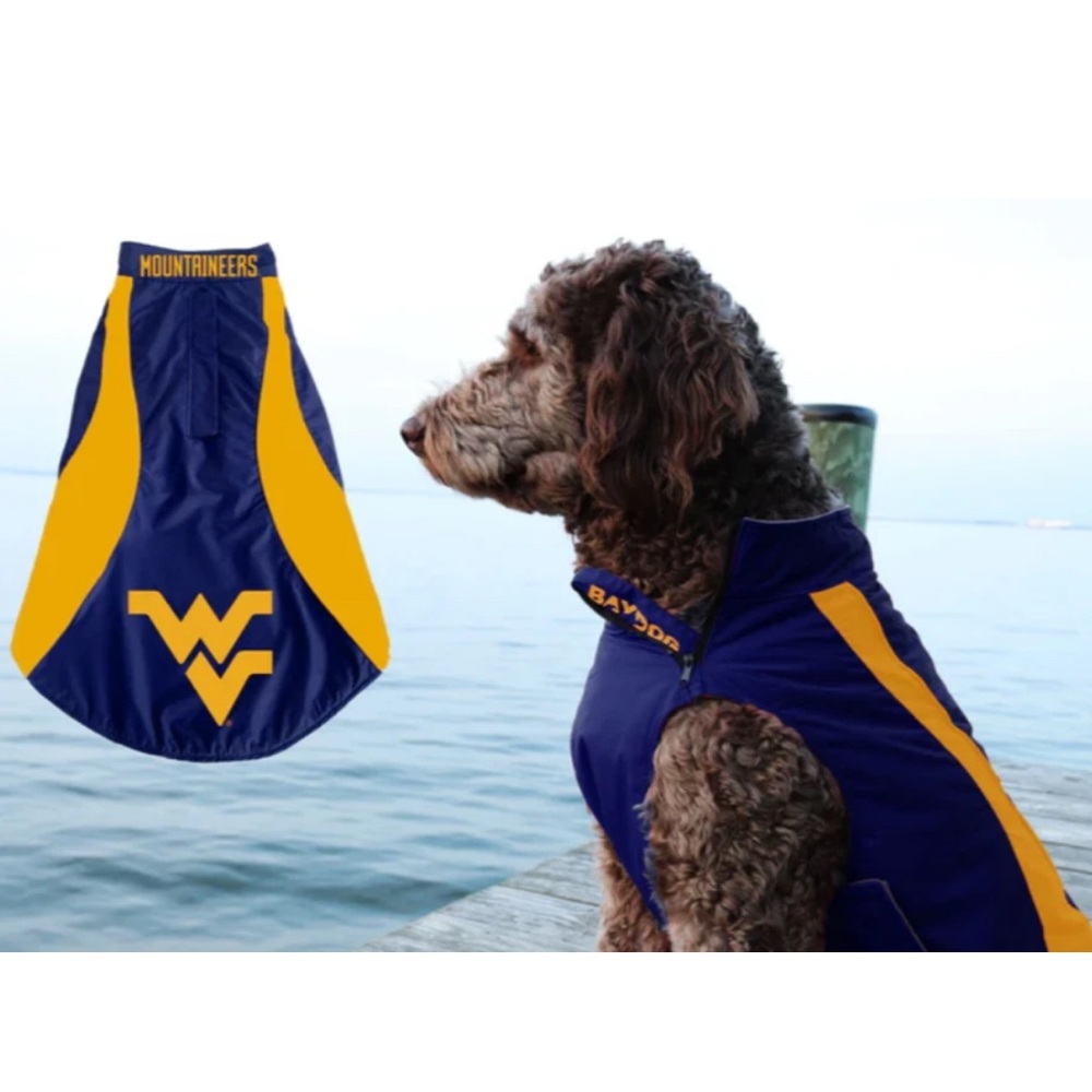 NCAA WEST VIRGINIA Baydog Saginaw Fleece Lined Dog Jacket Size M/L - NEW
